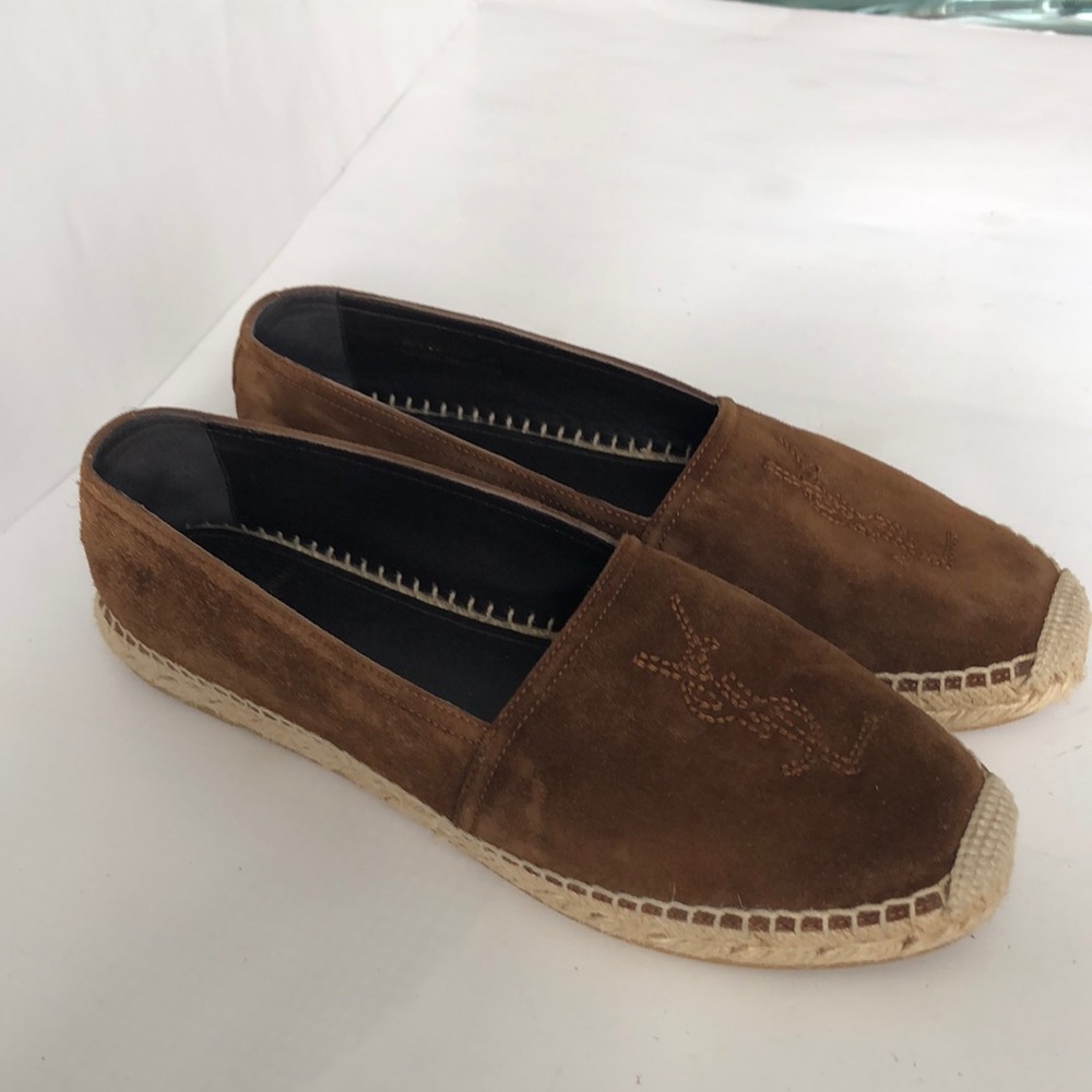 Yves Saint Laurent Brown Suede Espadrilles